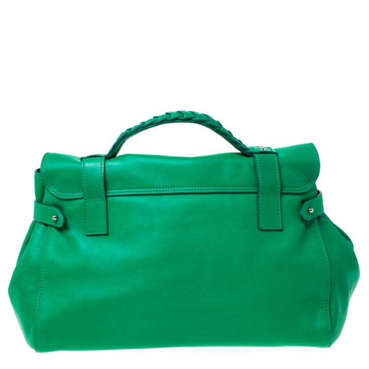 Pre Owned Mulberry Green Leather Alexa Satchel 