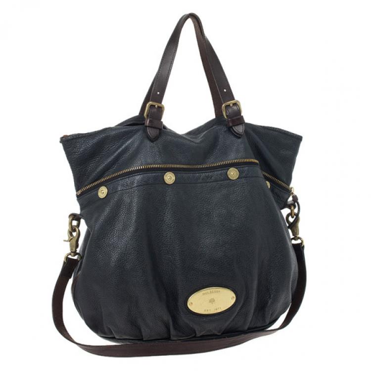 Pre Owned Mulberry Black Leather Mitzy Tote