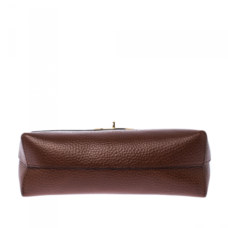 Pre Owned Mulberry Brown Leather Cosmetic Pouch 