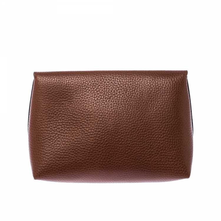Pre Owned Mulberry Brown Leather Cosmetic Pouch 