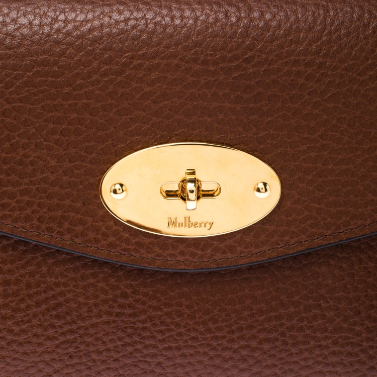 Pre Owned Mulberry Brown Leather Cosmetic Pouch 