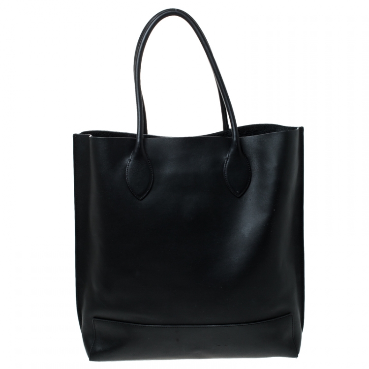 Pre Owned Mulberry Black Leather Blossom Shopper Tote