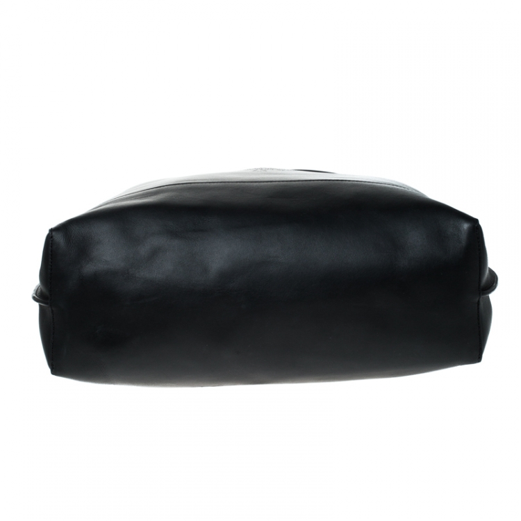 Pre Owned Mulberry Black Leather Blossom Shopper Tote