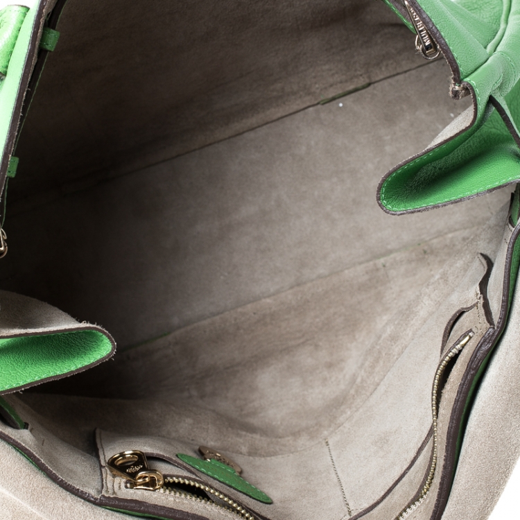 مملوكة مسبقًا Mulberry Lime Green Leather Bayswater Satchel
