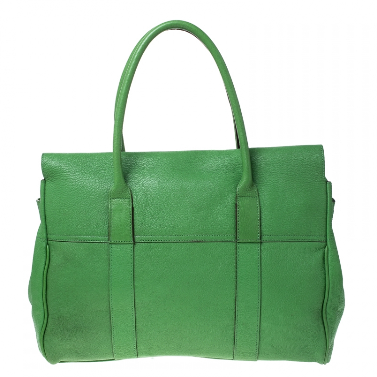 مملوكة مسبقًا Mulberry Lime Green Leather Bayswater Satchel