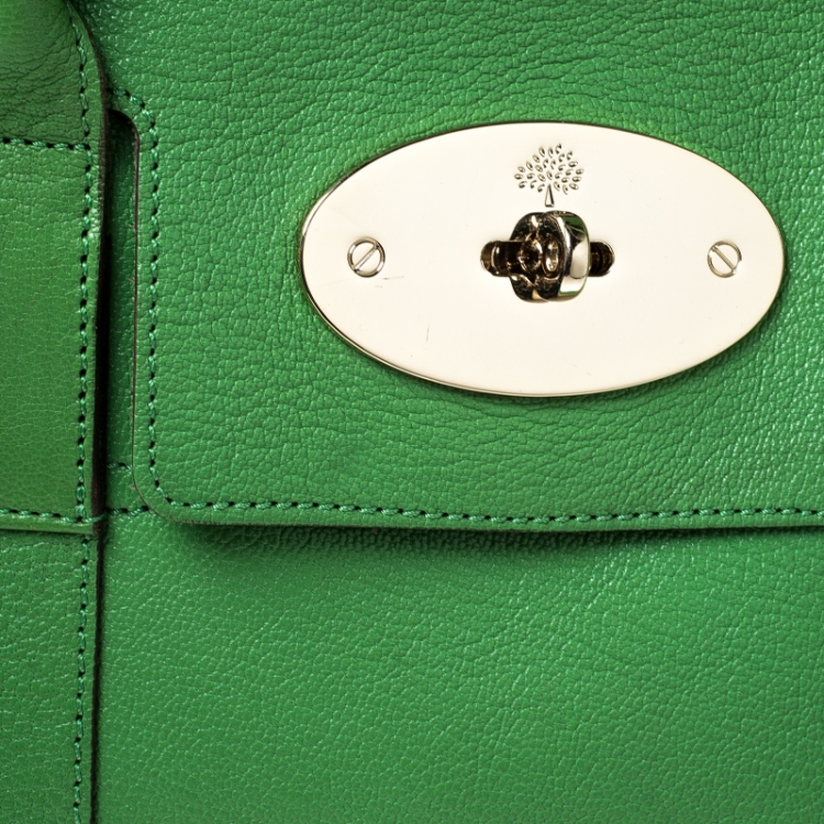 مملوكة مسبقًا Mulberry Lime Green Leather Bayswater Satchel