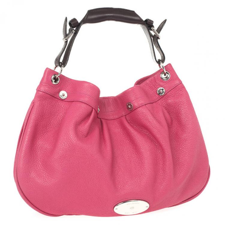Pre Owned Mulberry Pink Leather Mitzy Hobo