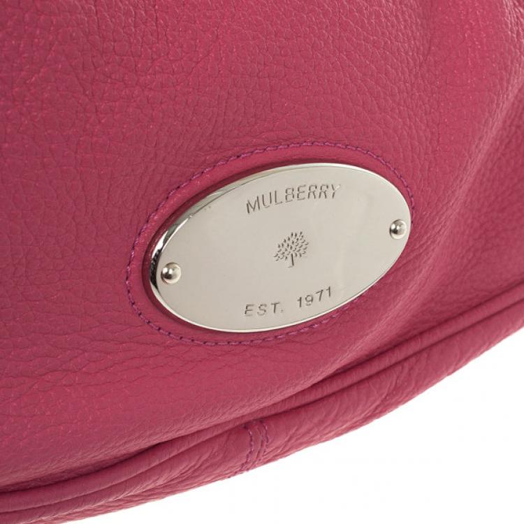 Pre Owned Mulberry Pink Leather Mitzy Hobo
