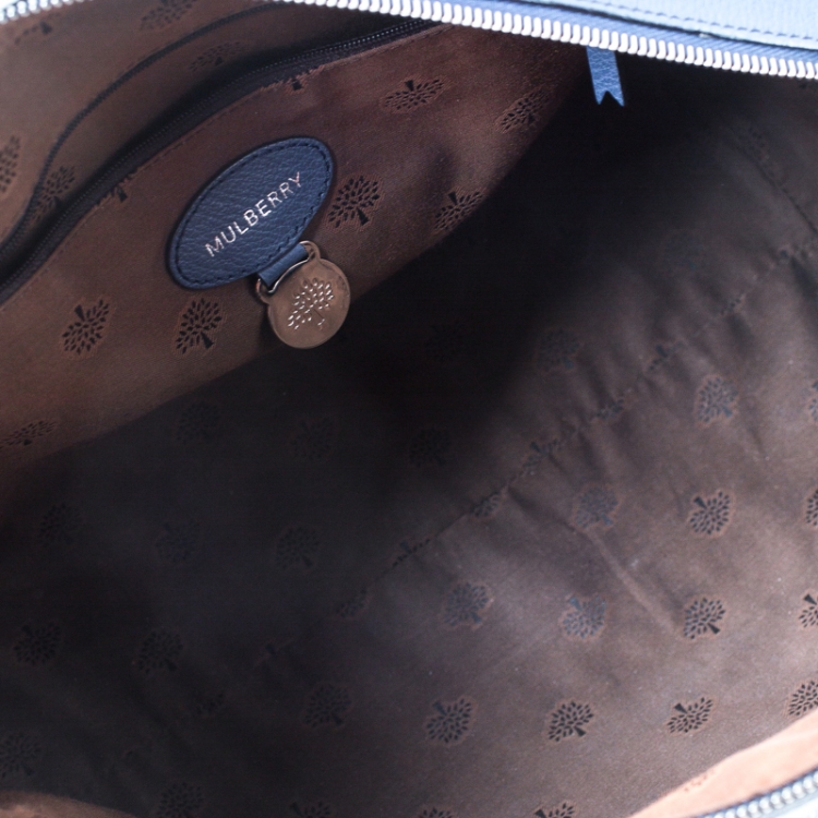 Pre Owned Mulberry Blue Leather Medium Del Rey Satchel