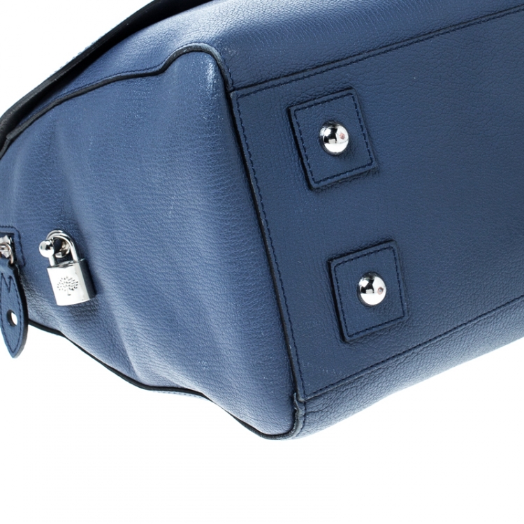 Pre Owned Mulberry Blue Leather Medium Del Rey Satchel