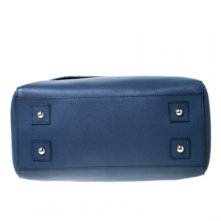 Pre Owned Mulberry Blue Leather Medium Del Rey Satchel