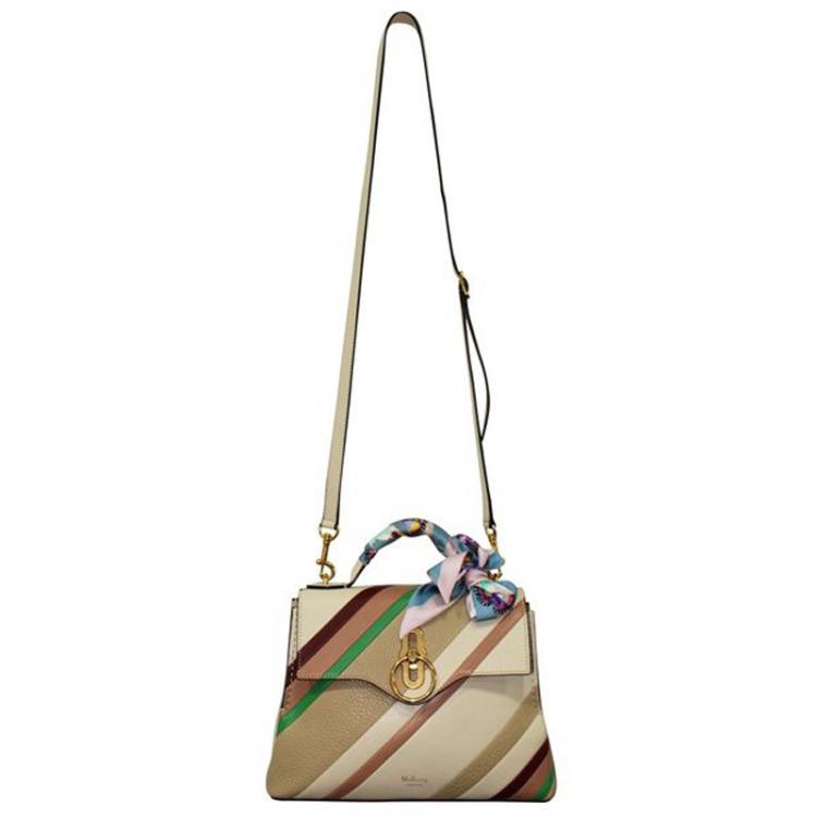 Pre Owned Mulberry Beige Leather Mini Seaton Top Handle Bag