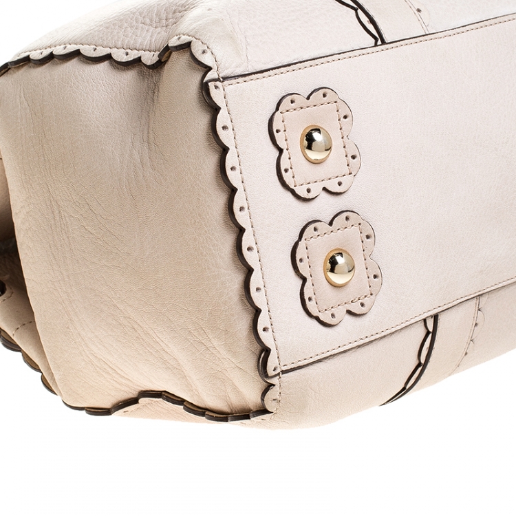 Pre Owned Mulberry Off White Leather Cookie Bayswater Satchel