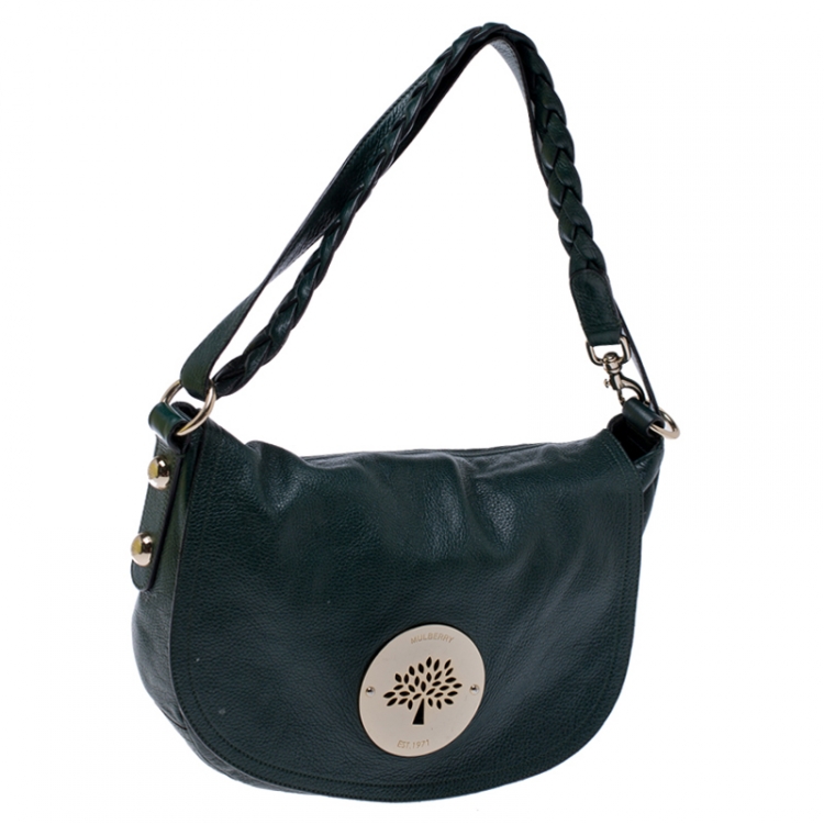 Pre Owned Mulberry Dark Green Leather Daria Hobo