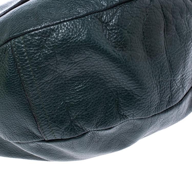 Pre Owned Mulberry Dark Green Leather Daria Hobo