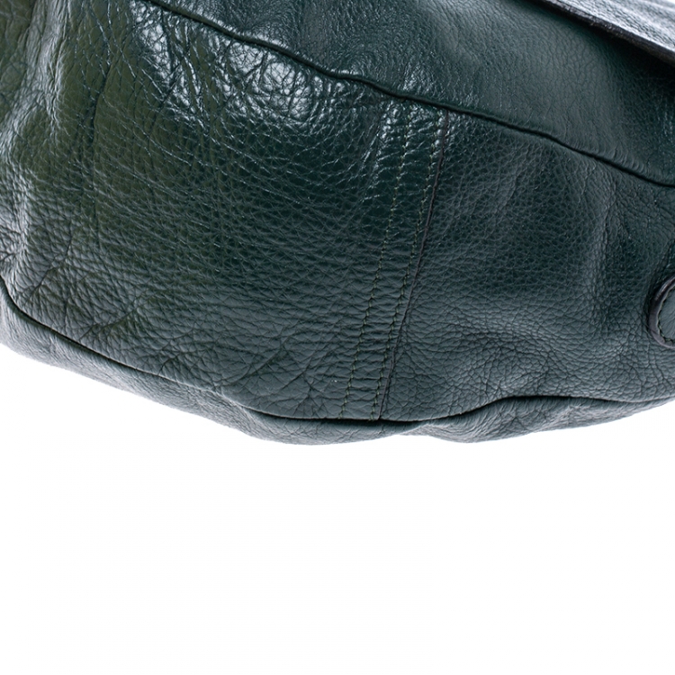 Pre Owned Mulberry Dark Green Leather Daria Hobo
