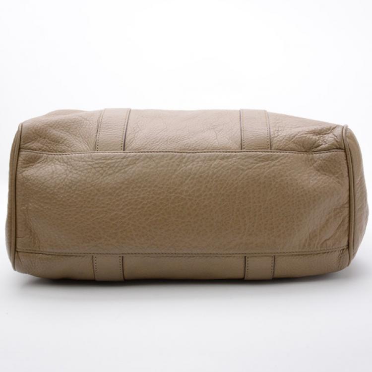 Pre Owned Mulberry Pebbled Beige Bayswater Tote