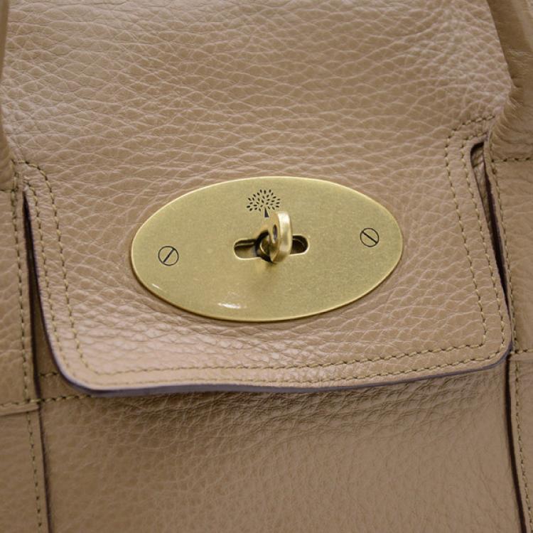 Pre Owned Mulberry Pebbled Beige Bayswater Tote