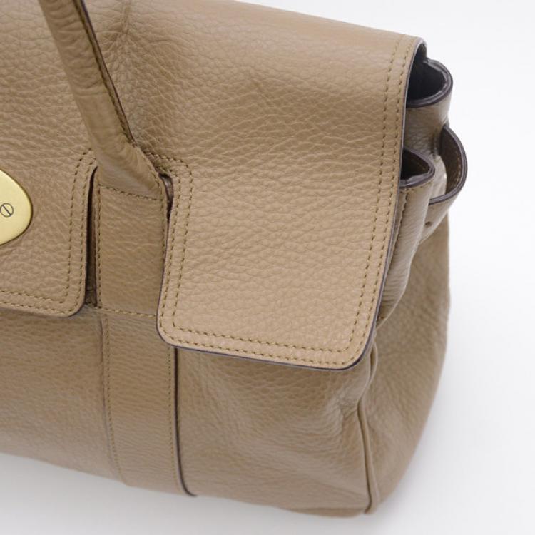 Pre Owned Mulberry Pebbled Beige Bayswater Tote