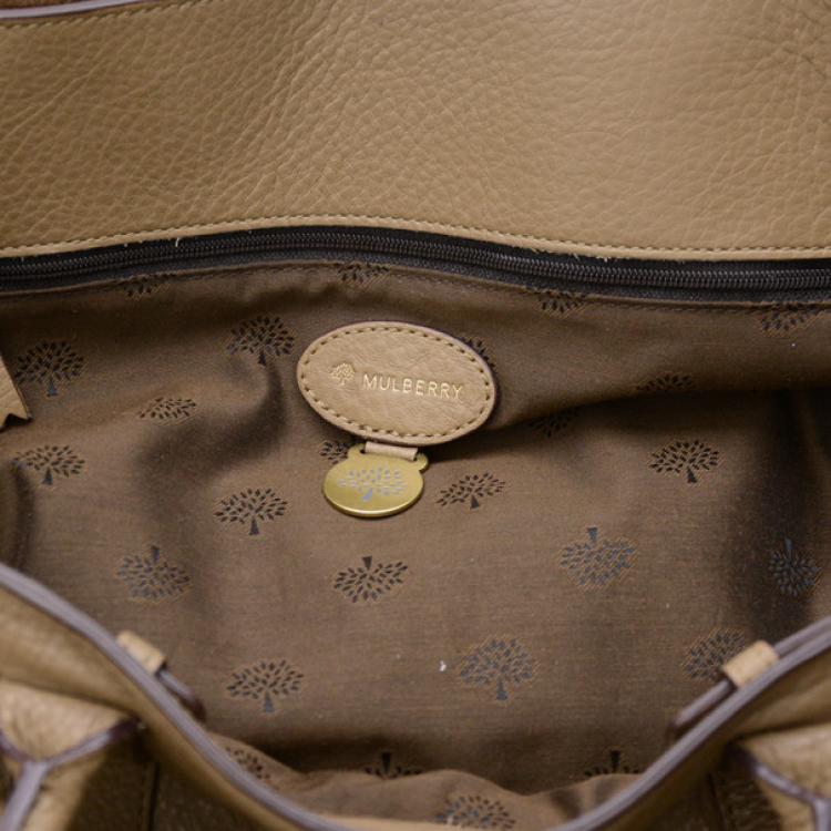 Pre Owned Mulberry Pebbled Beige Bayswater Tote