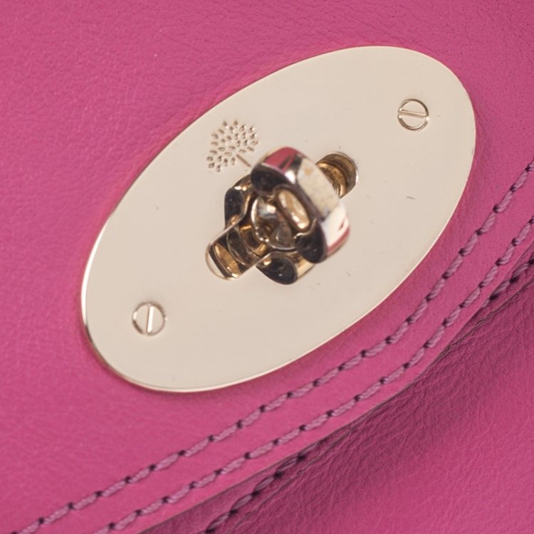 Pre Owned Mulberry Pink Leather Mini Alexa Crossbody Bag