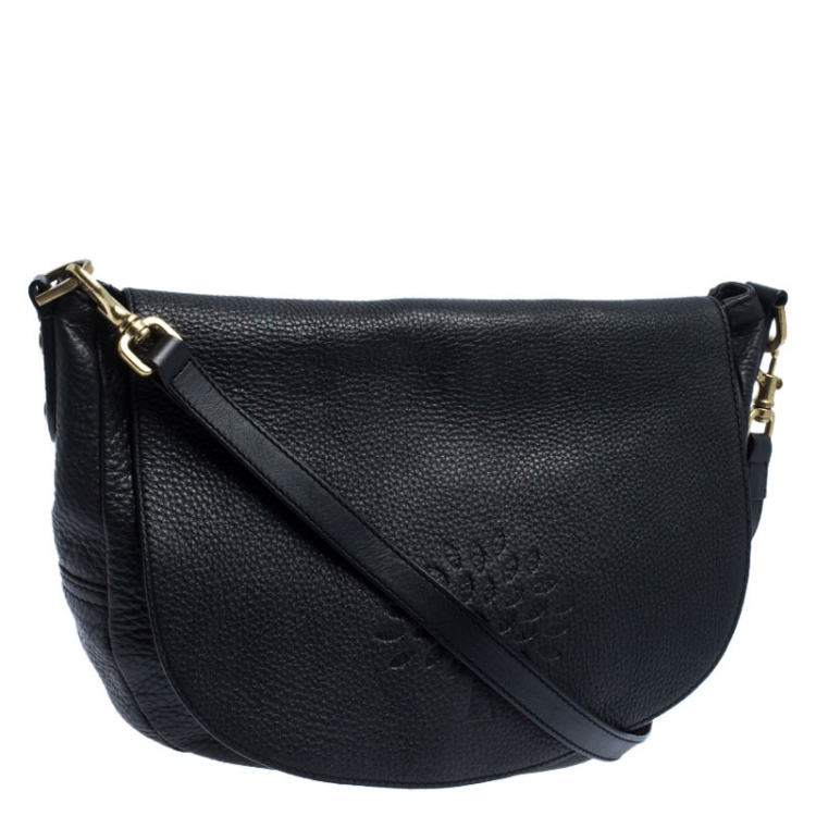 Pre Owned Mulberry Black Leather Flap Shoulder Bag