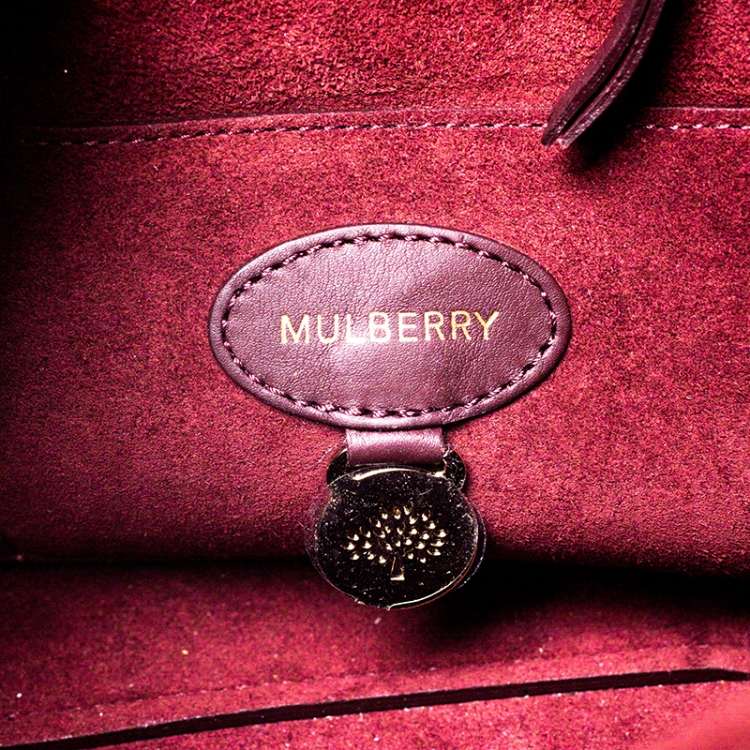 Pre Owned Mulberry Burgundy Leather Small Blenheim Tote