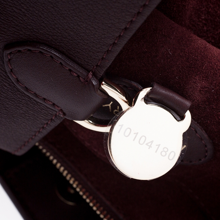 Pre Owned Mulberry Burgundy Leather Small Blenheim Tote