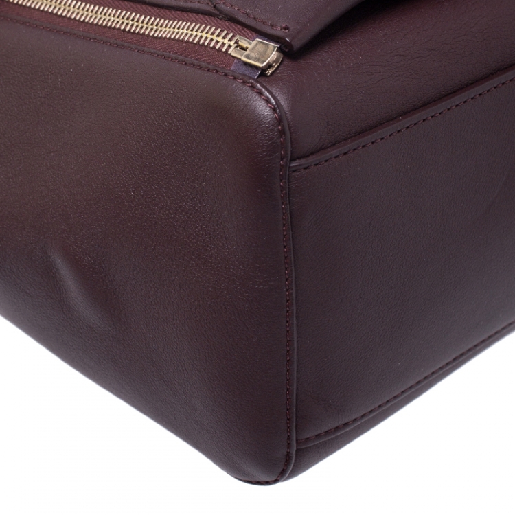 Pre Owned Mulberry Burgundy Leather Small Blenheim Tote