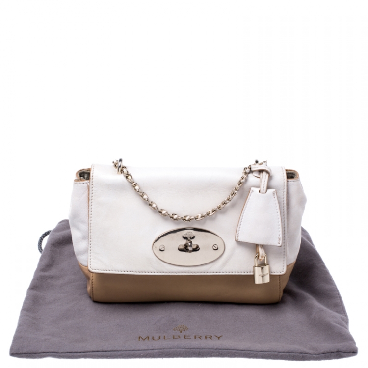 Pre Owned Mulberry Cream/Tan Leather Small Lily Shoulder Bag