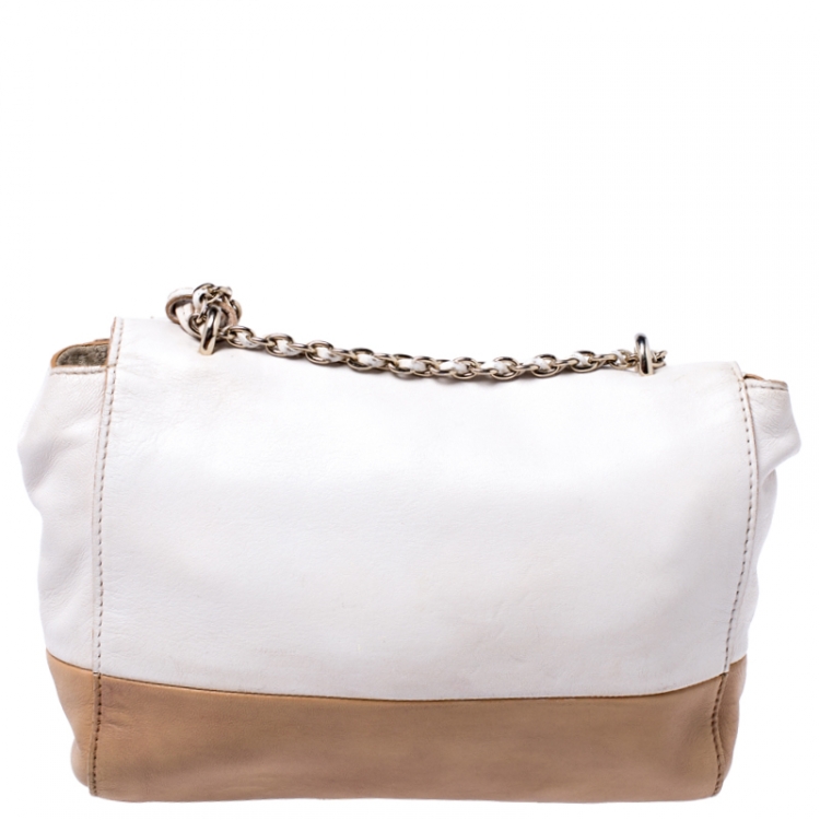 Pre Owned Mulberry Cream/Tan Leather Small Lily Shoulder Bag
