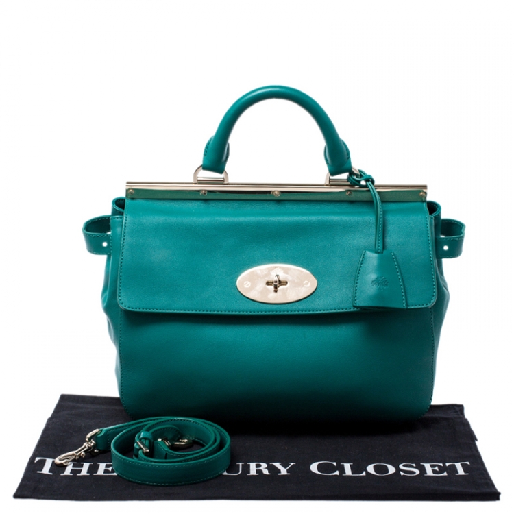 Pre Owned Mulberry Green Leather Top Handle Bag