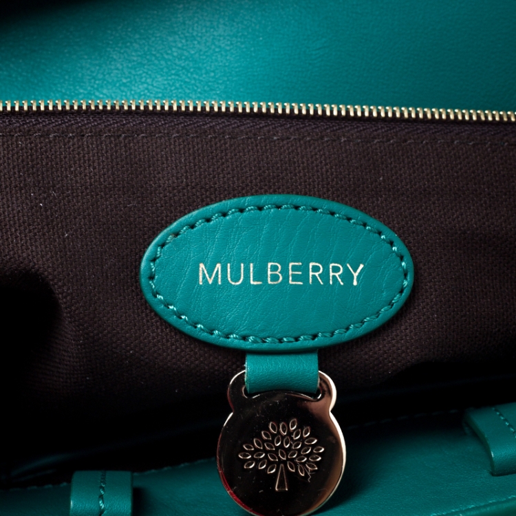 Pre Owned Mulberry Green Leather Top Handle Bag