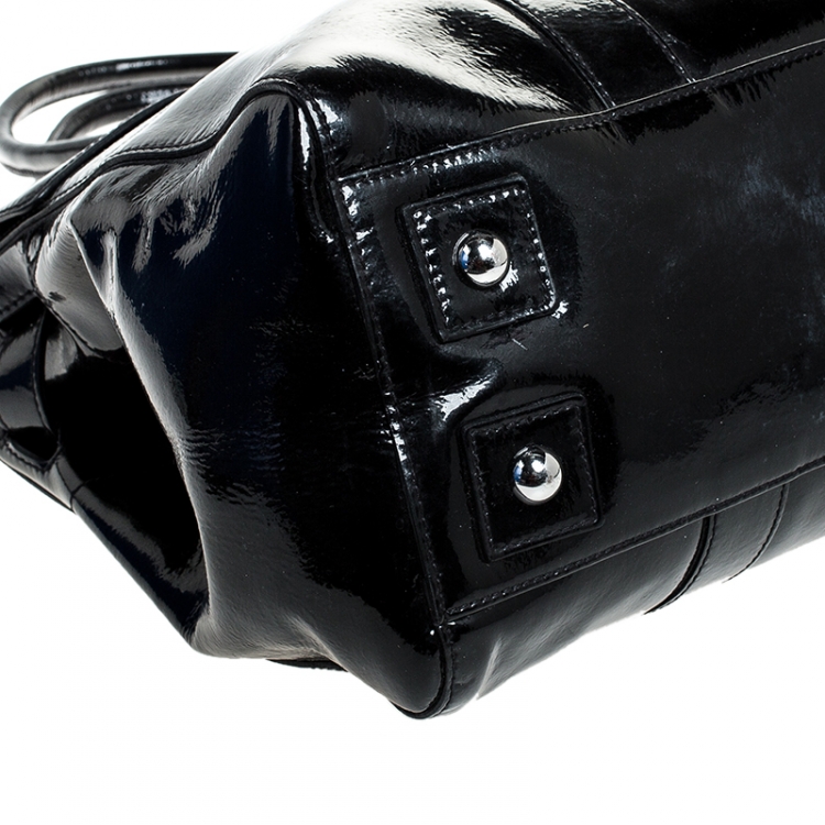 Pre Owned Mulberry Black Patent Leather Bayswater Satchel