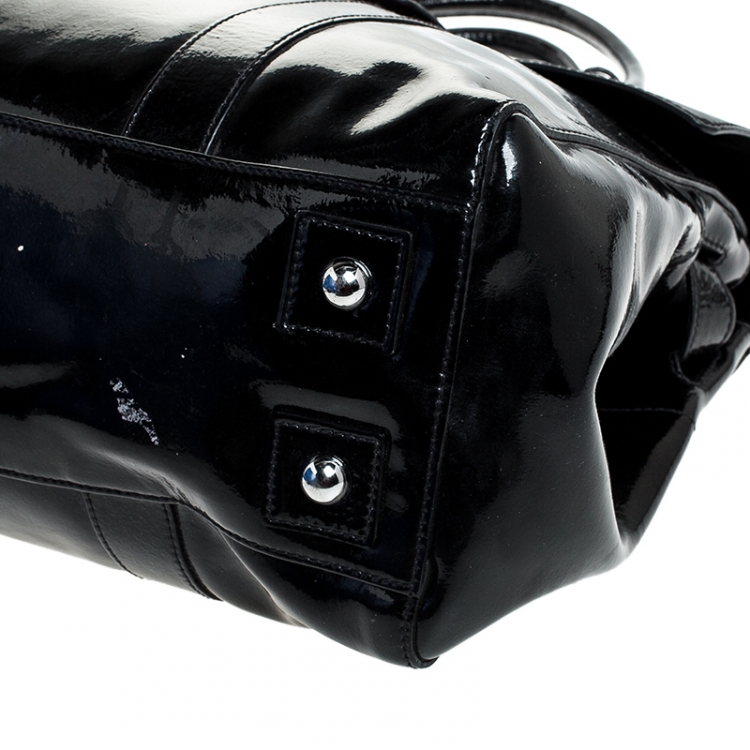 Pre Owned Mulberry Black Patent Leather Bayswater Satchel
