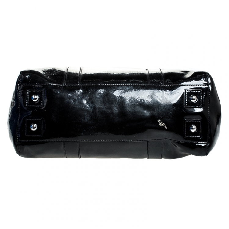 Pre Owned Mulberry Black Patent Leather Bayswater Satchel