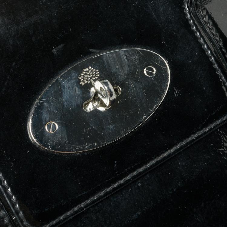 Pre Owned Mulberry Black Patent Leather Bayswater Satchel