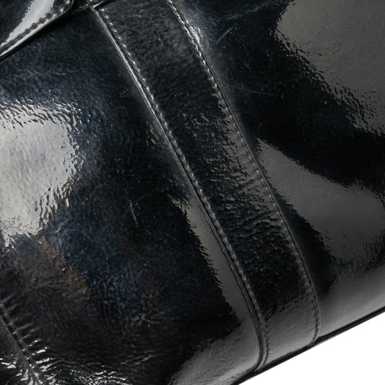 Pre Owned Mulberry Black Patent Leather Bayswater Satchel