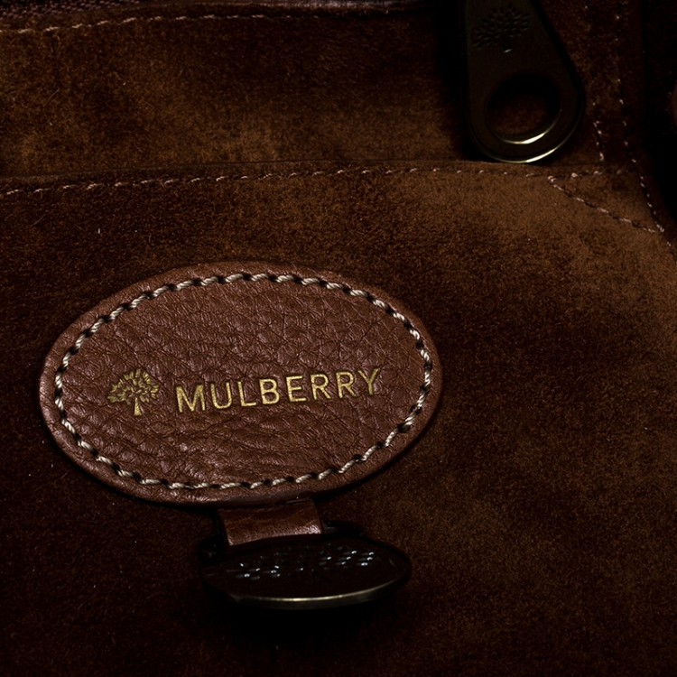 Pre Owned Mulberry Brown Croc Embossed Leather Bayswater Satchel
