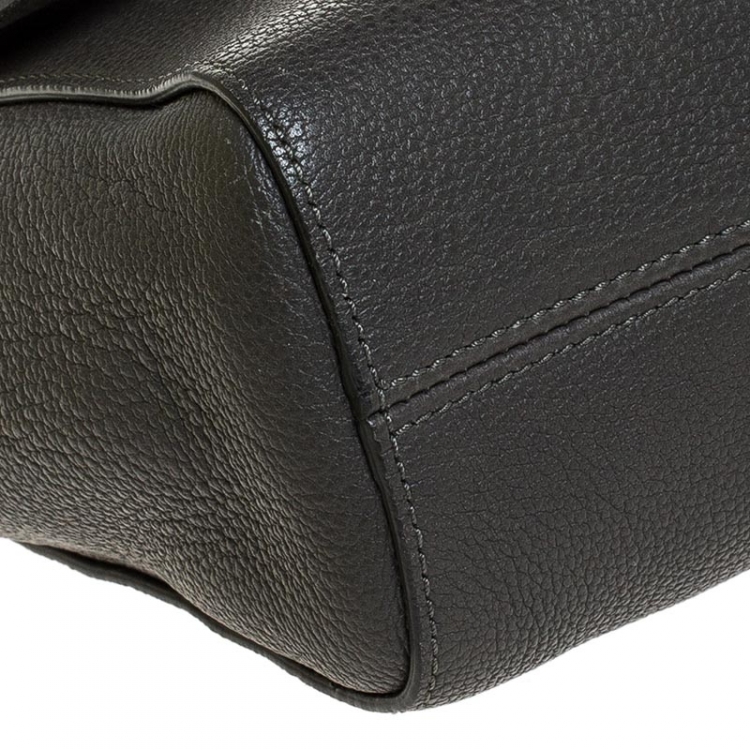 Pre Owned Mulberry Grey Leather Small Lily Shoulder Bag