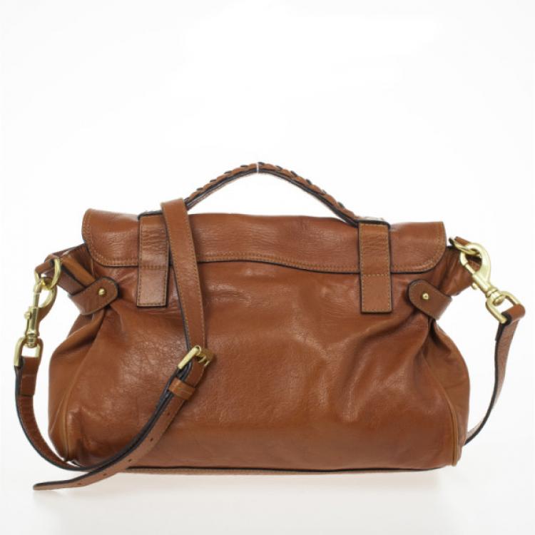 Pre Owned Mulberry Canary Brown Calfskin Alexa Bag