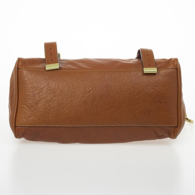 Pre Owned Mulberry Canary Brown Calfskin Alexa Bag