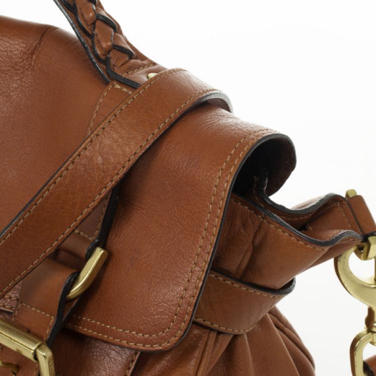 Pre Owned Mulberry Canary Brown Calfskin Alexa Bag