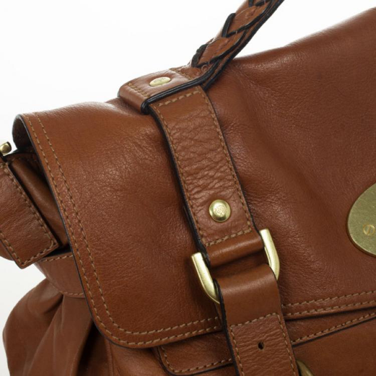 Pre Owned Mulberry Canary Brown Calfskin Alexa Bag