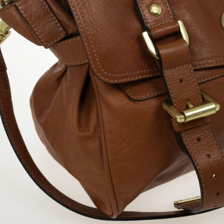 Pre Owned Mulberry Canary Brown Calfskin Alexa Bag