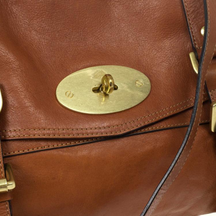 Pre Owned Mulberry Canary Brown Calfskin Alexa Bag
