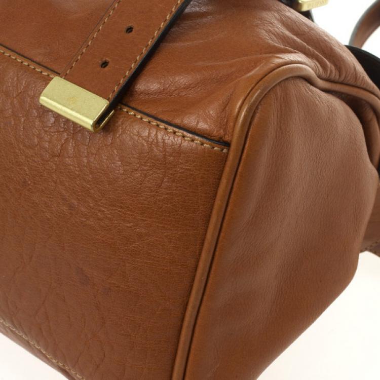 Pre Owned Mulberry Canary Brown Calfskin Alexa Bag