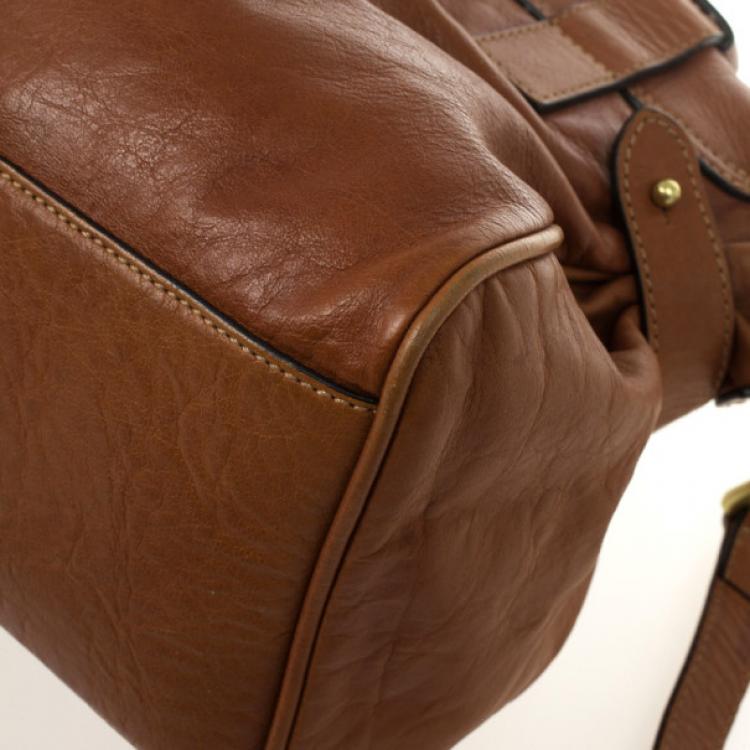 Pre Owned Mulberry Canary Brown Calfskin Alexa Bag