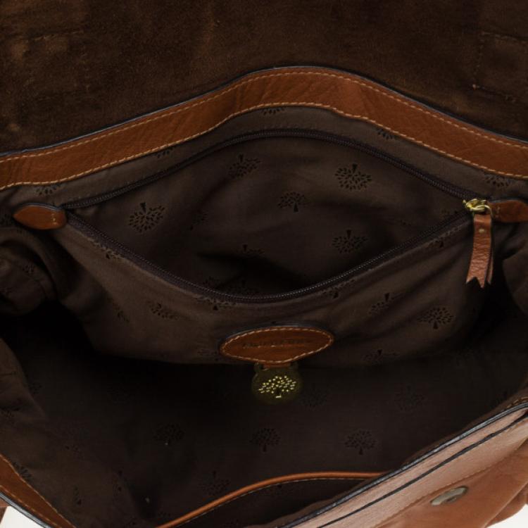 Pre Owned Mulberry Canary Brown Calfskin Alexa Bag