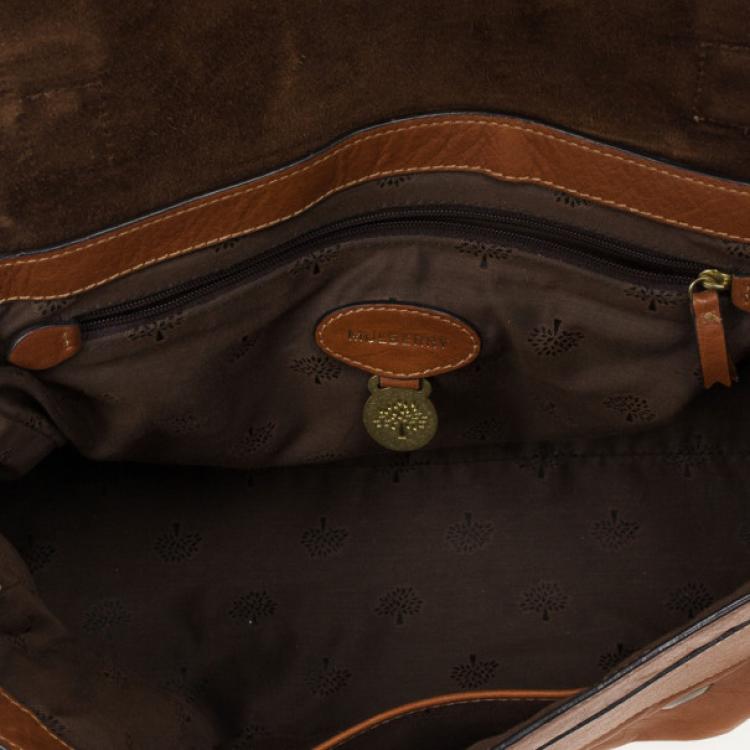 Pre Owned Mulberry Canary Brown Calfskin Alexa Bag